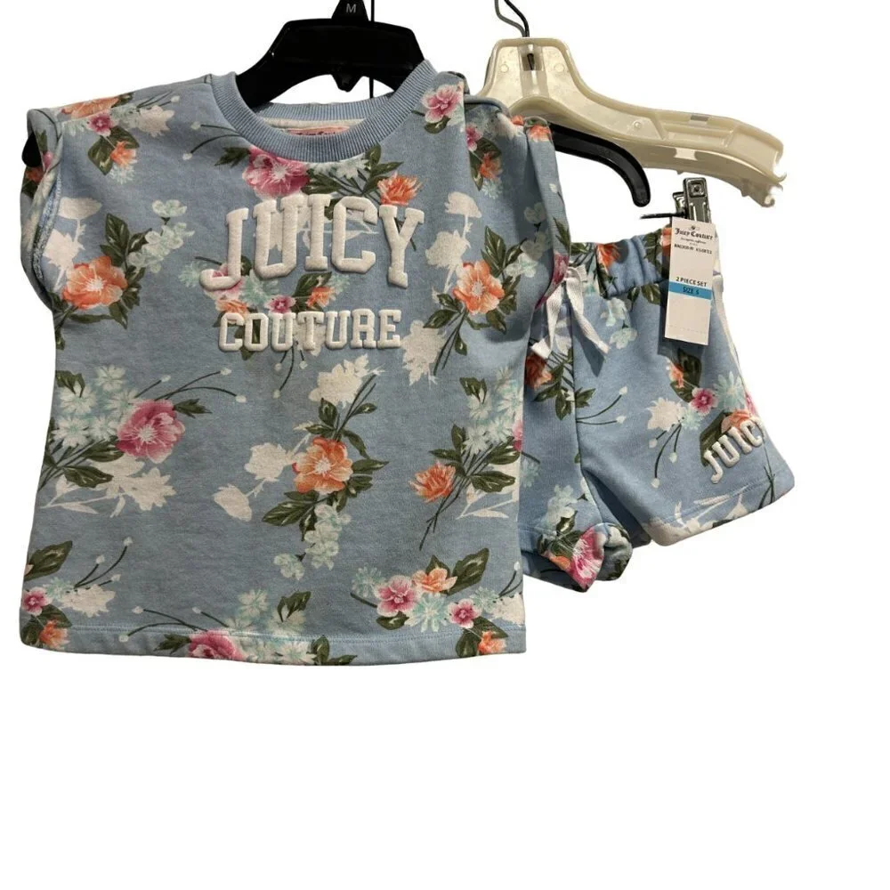 Juicy Couture Girls 2 Piece Shorts Set Size 5